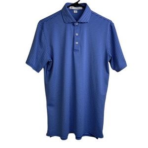Holderness and Bourne The Maxwell Polo Shirt Medium Mens Blue Stripe Tailored